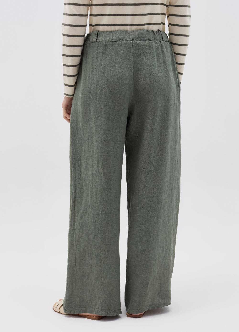 Ovs Pantalone palazzo wide leg in lino Super sconto