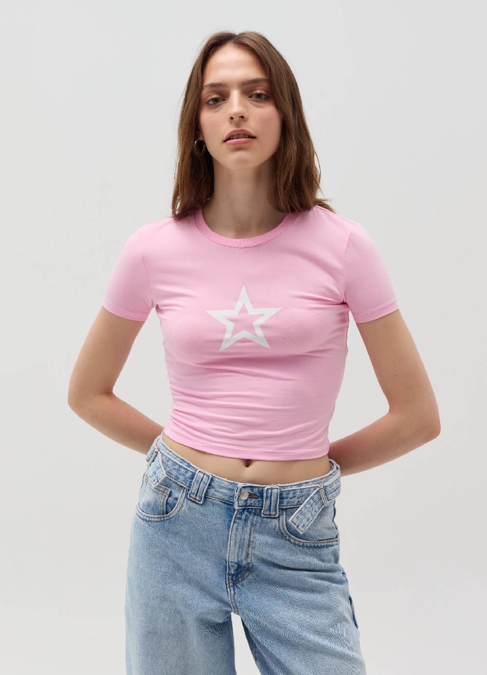 Ovs T-shirt crop con stampa 50% di sconto con spedizione gratuita