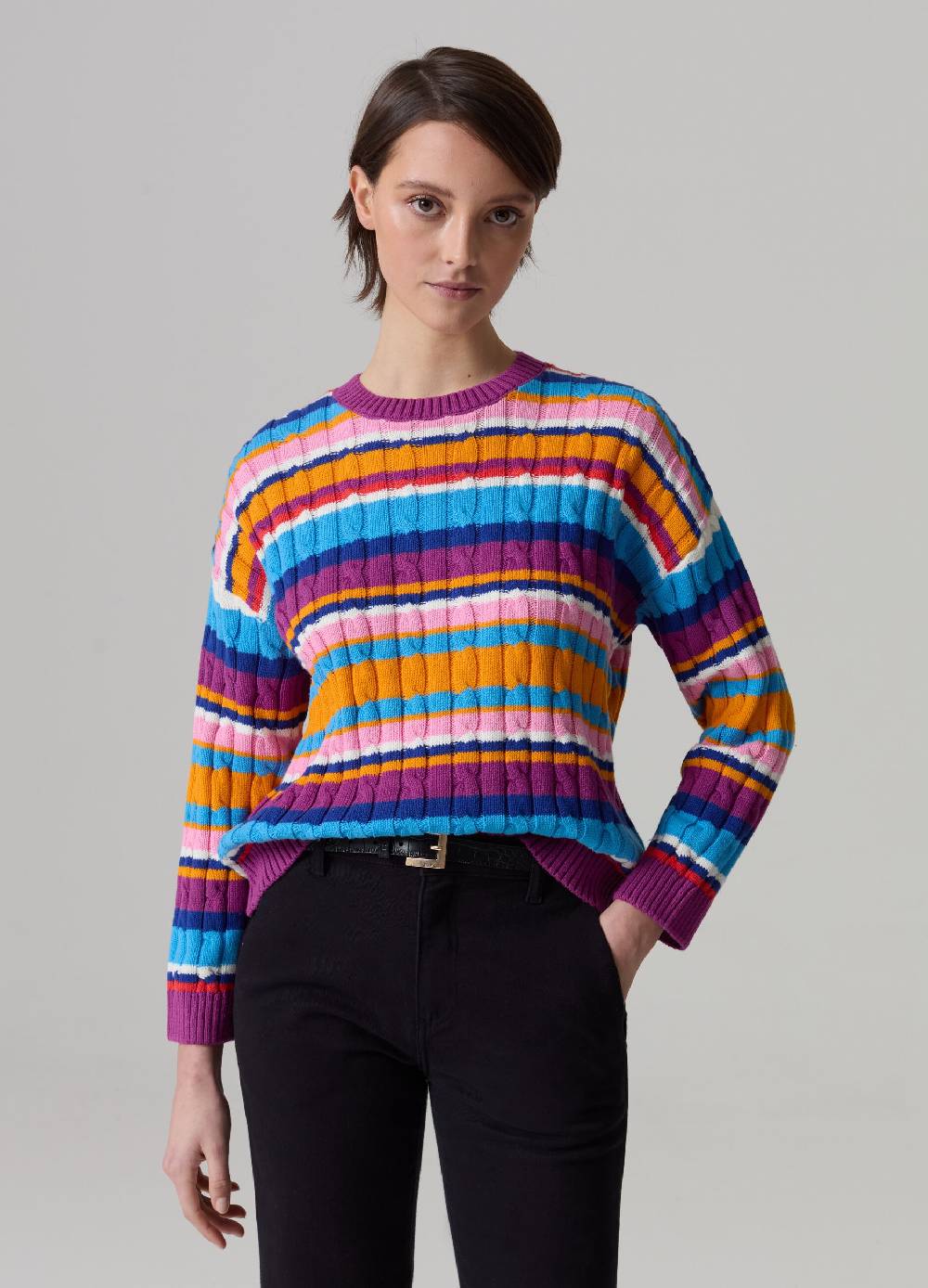 Ovs Pullover a righe con lavorazione a trecce Sconti questo mese