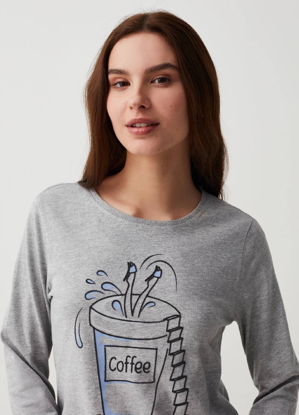 Ovs Camicia da notte con stampa Italy