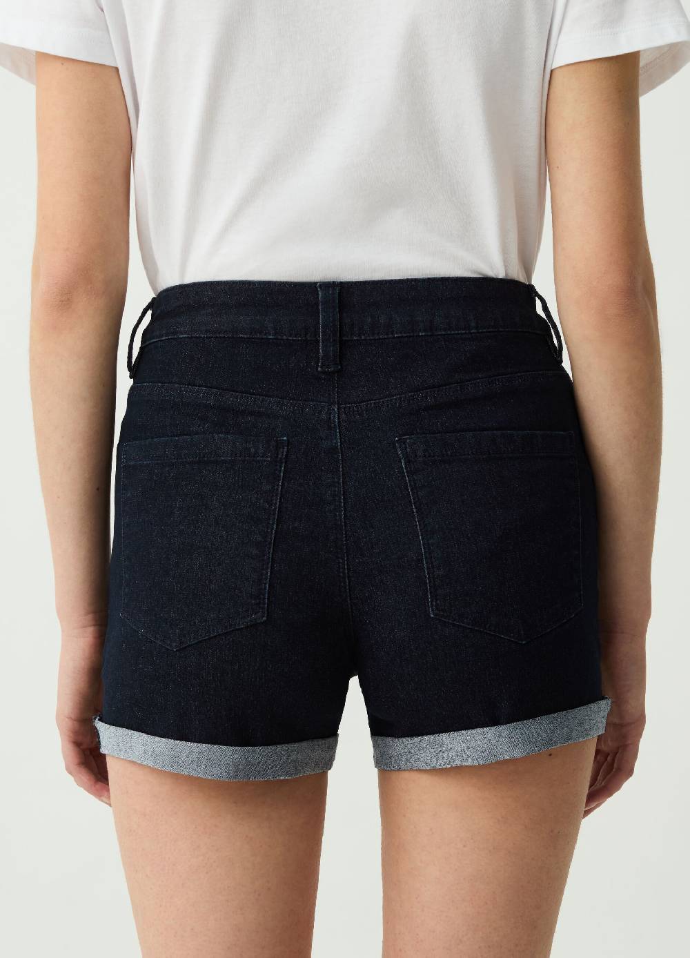 Ovs Shorts in denim con risvolti Promozione