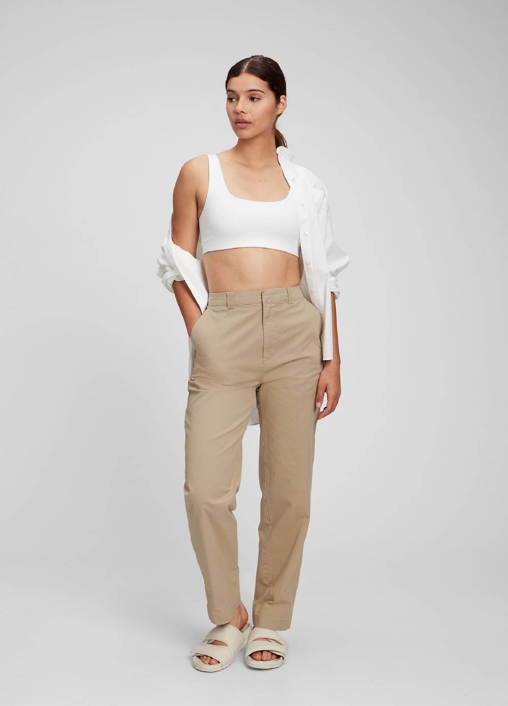 Ovs Pantaloni straight fit tinta unita