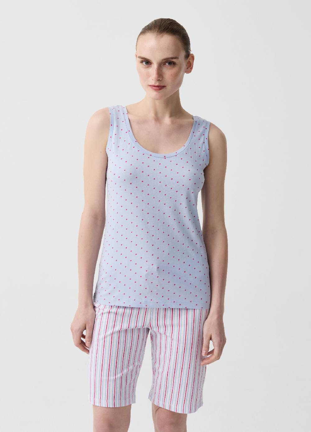 Ovs Top pigiama in cotone bio a pois In Saldo