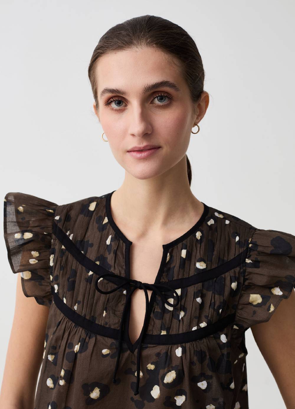 Ovs Blusa stampata in voile con volant Comprare a buon mercato
