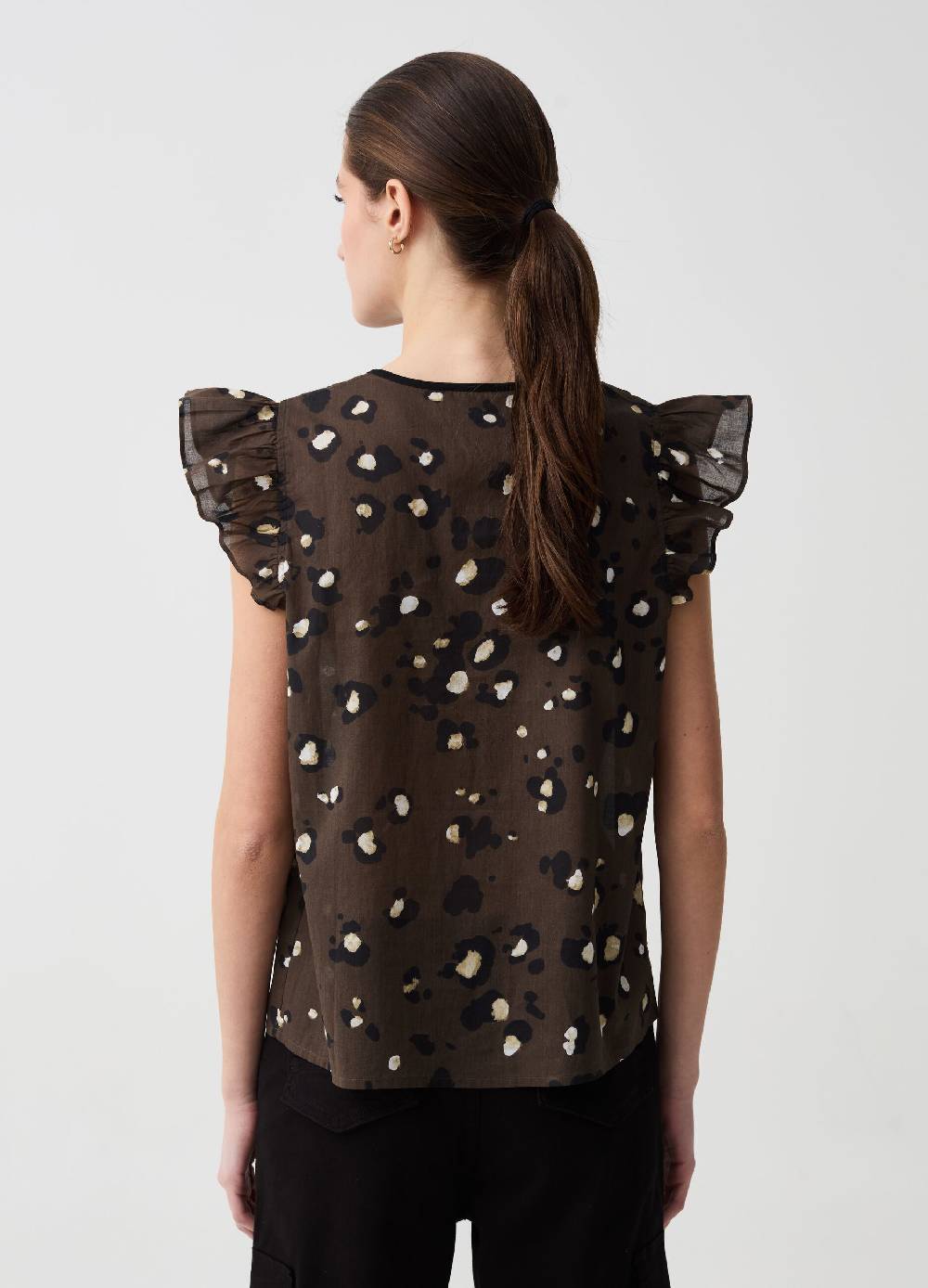 Ovs Blusa stampata in voile con volant Comprare a buon mercato