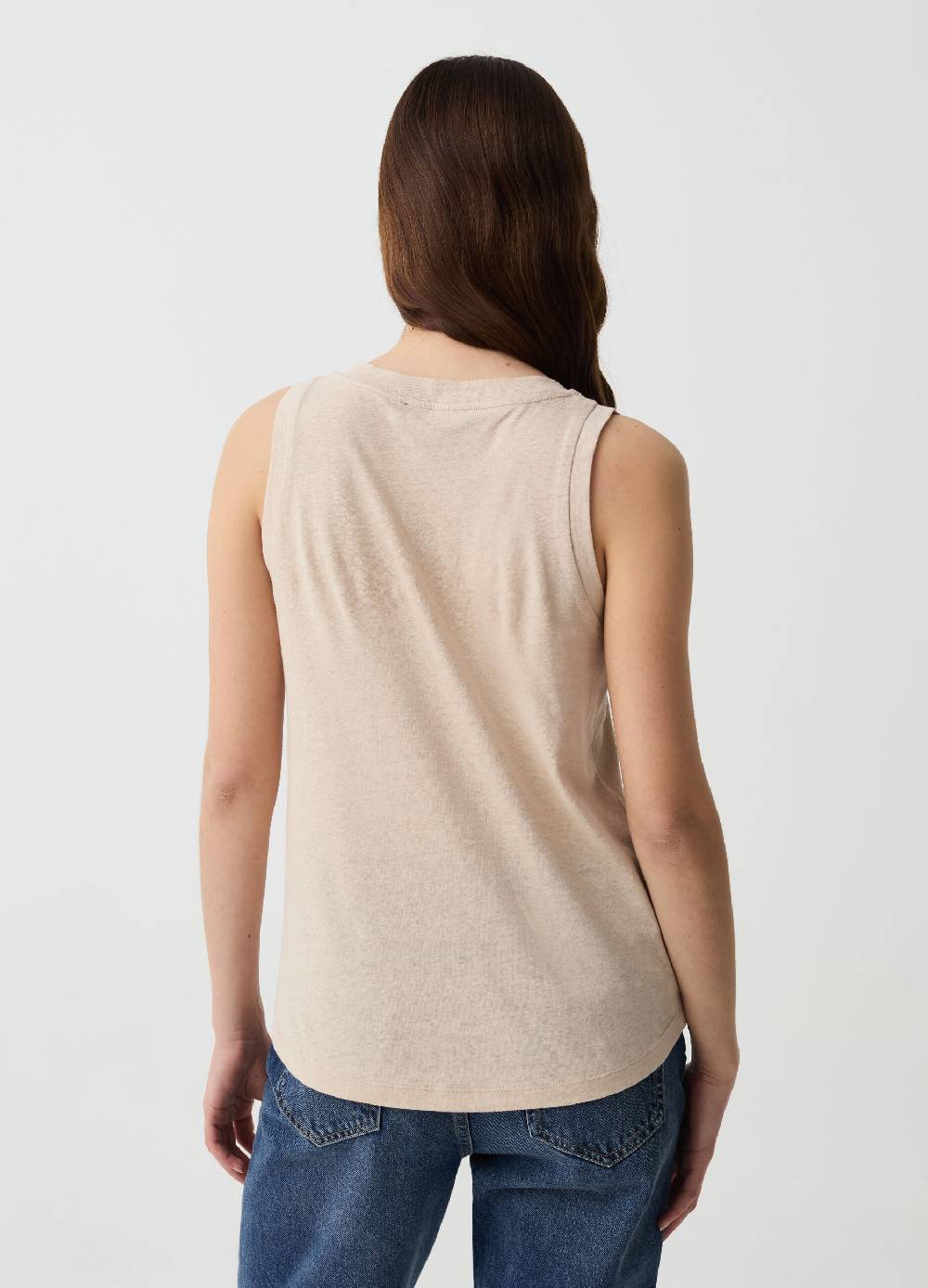 Ovs Tank top in lino e cotone con scollo rotondo Cyber Monday