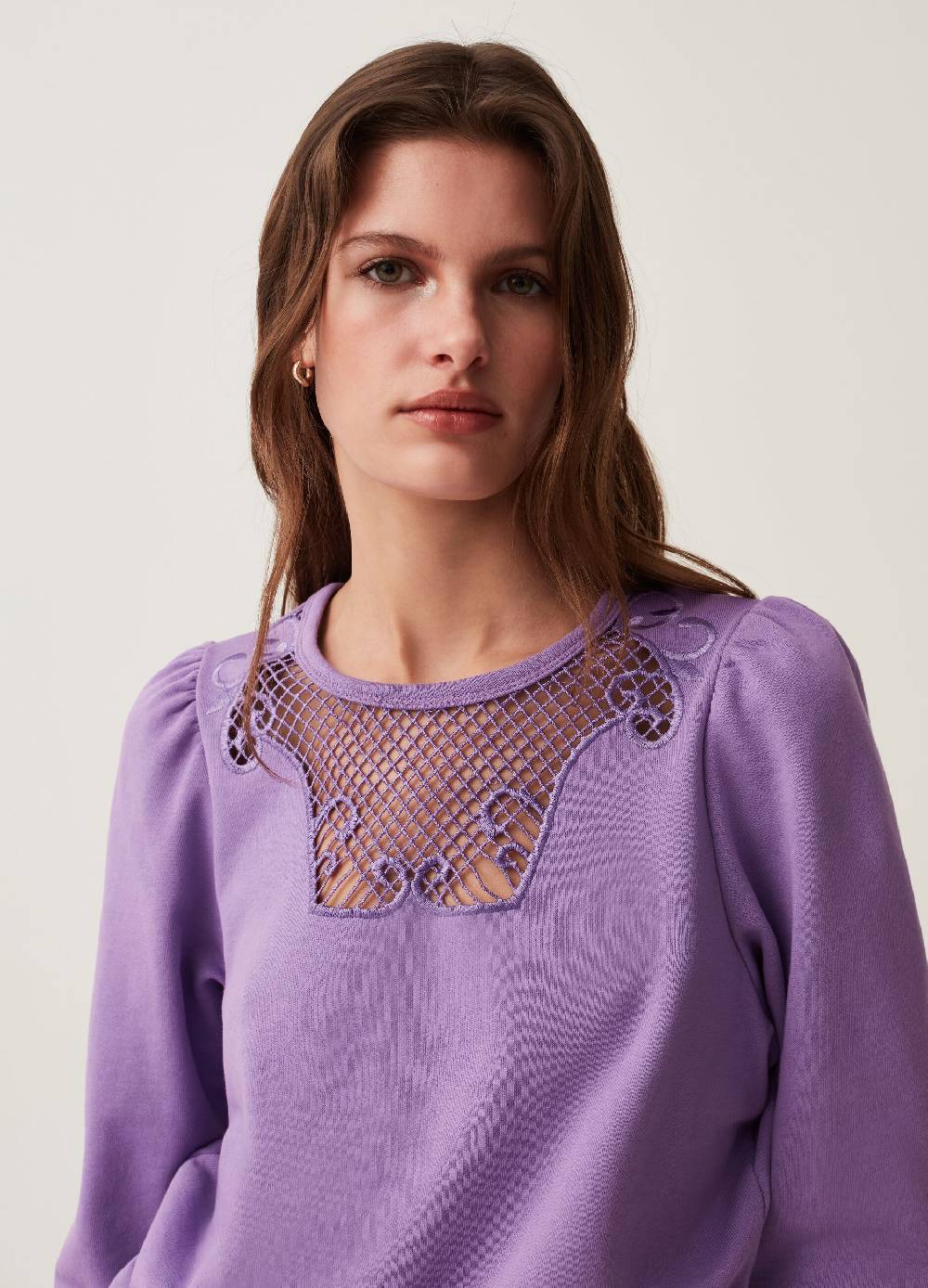 Ovs Felpa girocollo con inserto crochet Offerta Pasqua