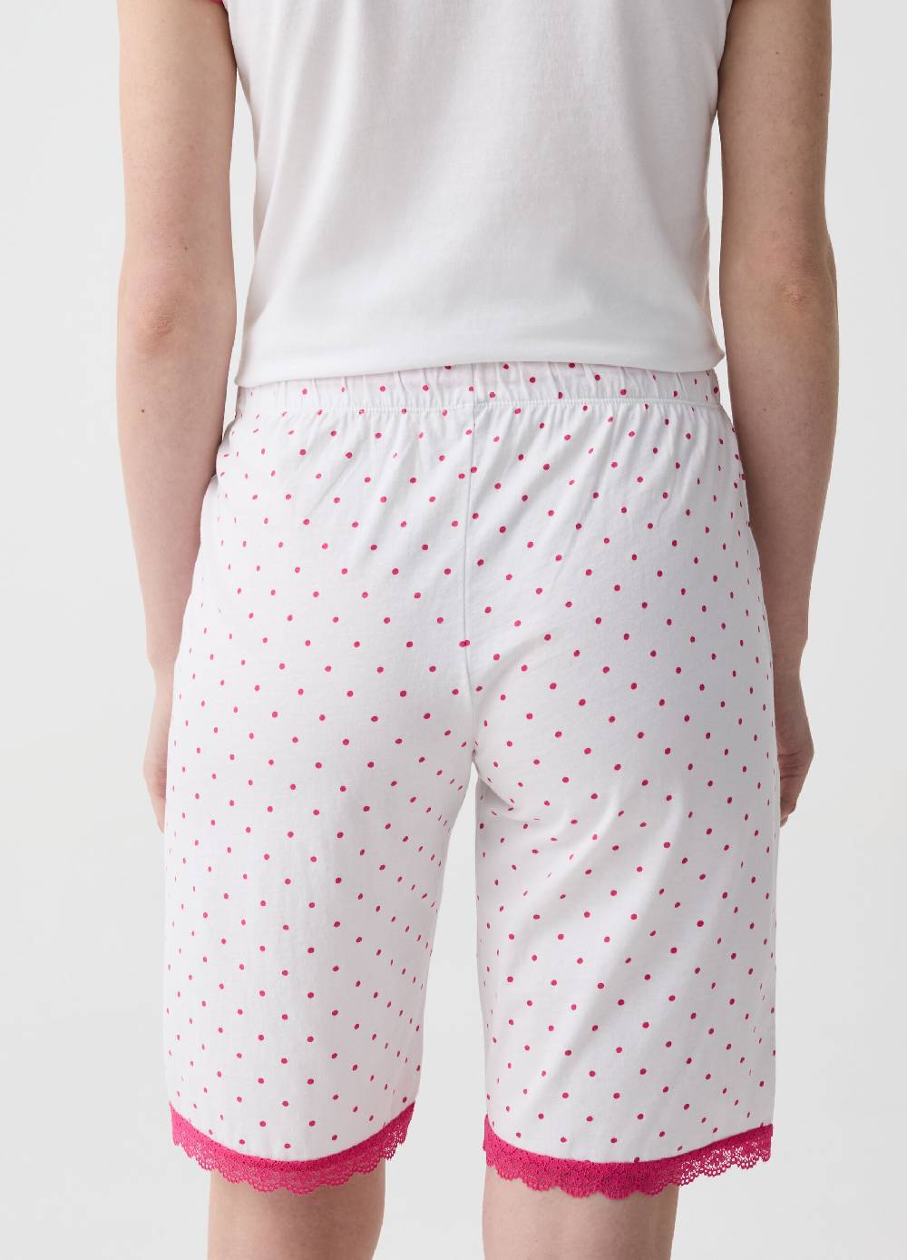 Ovs Pantalone pigiama corto a pois con pizzo Offerta temporanea