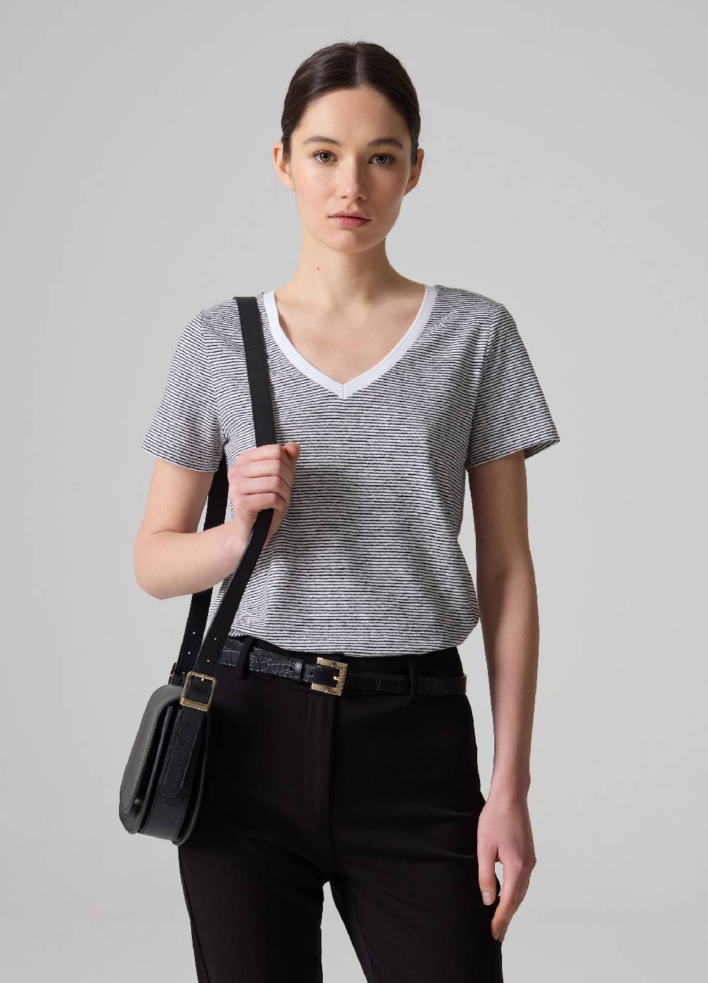 Ovs T-shirt a righe in lino e cotone elasticizzato Lightning offer