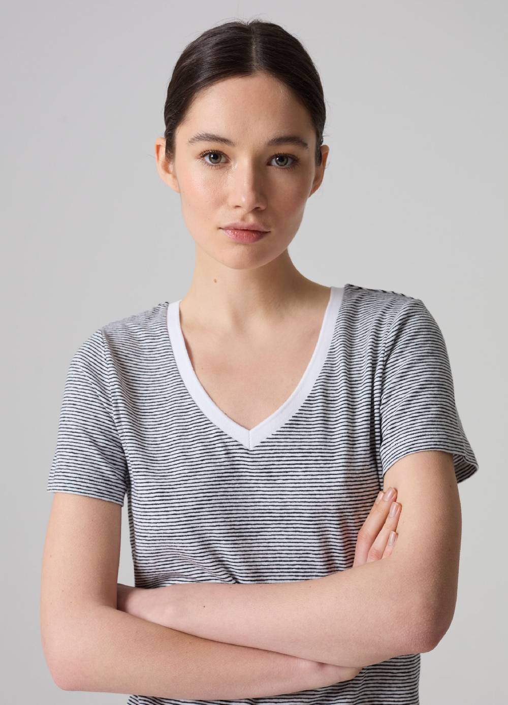 Ovs T-shirt a righe in lino e cotone elasticizzato Lightning offer