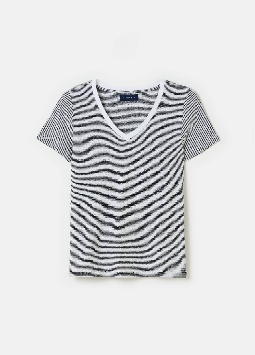 Ovs T-shirt a righe in lino e cotone elasticizzato Lightning offer