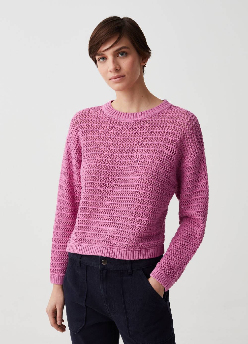 Ovs Pullover in cotone crochet Super Saving Price