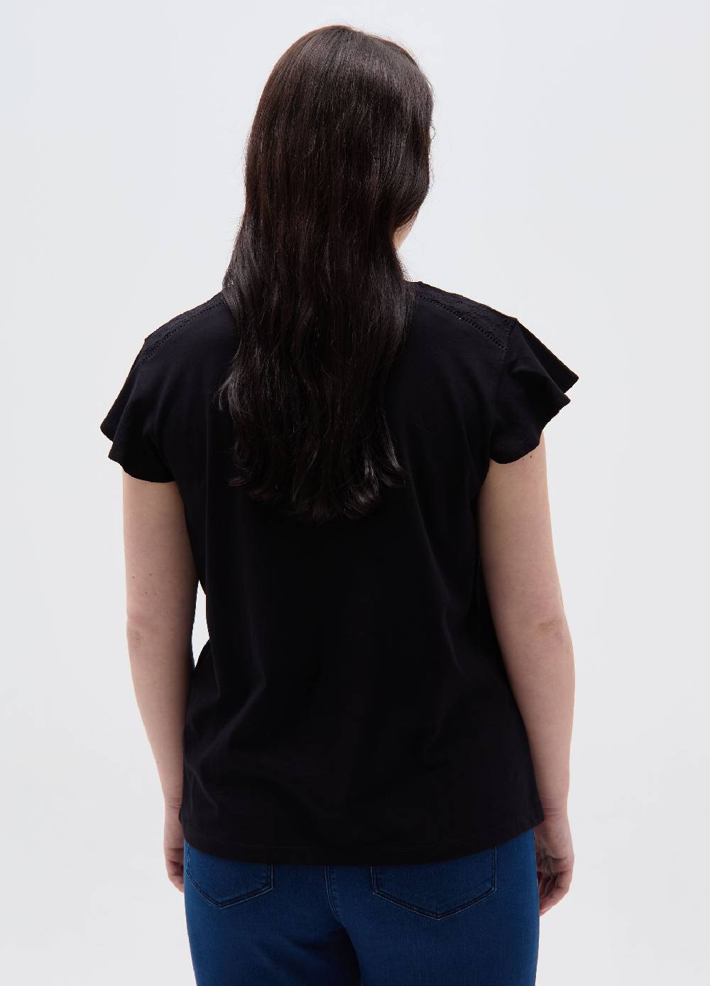 Ovs T-shirt con inserto in sangallo Curvy Offerta settimanale