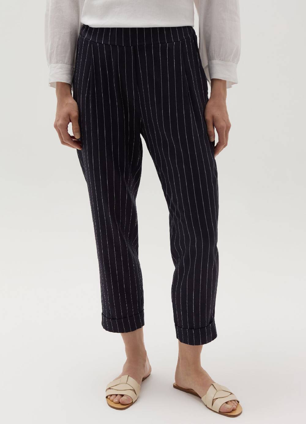 Ovs Pantalone a sigaretta gessato crop Promozione temporanea