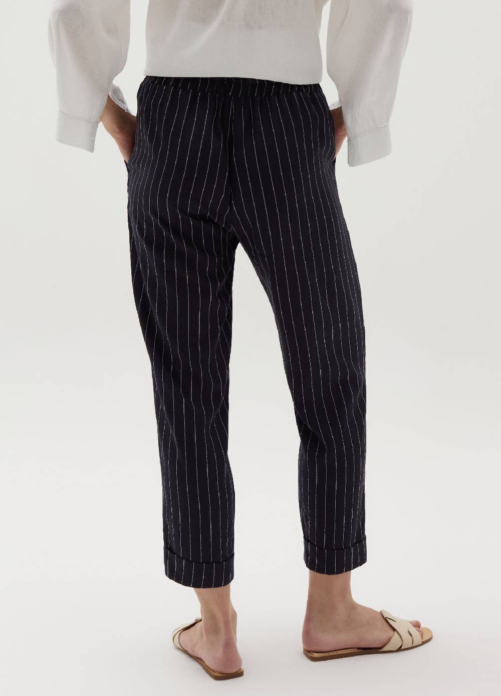 Ovs Pantalone a sigaretta gessato crop Promozione temporanea