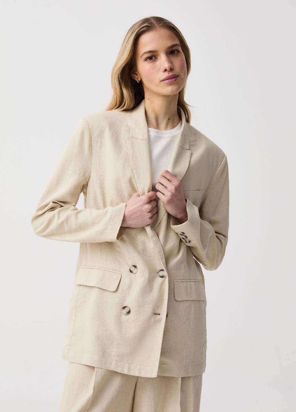 Ovs Blazer relaxed fit in lino e viscosa 2025
