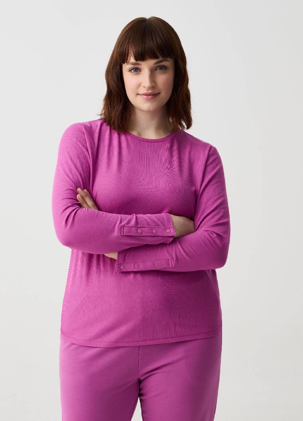 Ovs T-shirt a maniche lunghe con bottoni Curvy Vendita