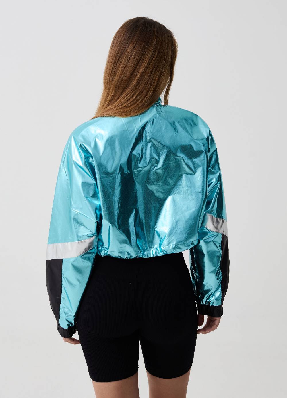 Ovs Giacca crop in nylon effetto metallizzato B.ANGEL X MARE FUORI Soddisfazione Garantita