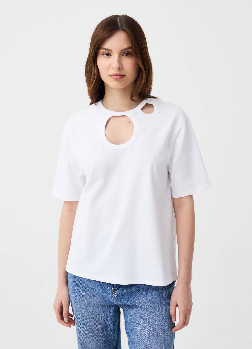 Ovs T-shirt girocollo con dettagli cut out Acquista Ora