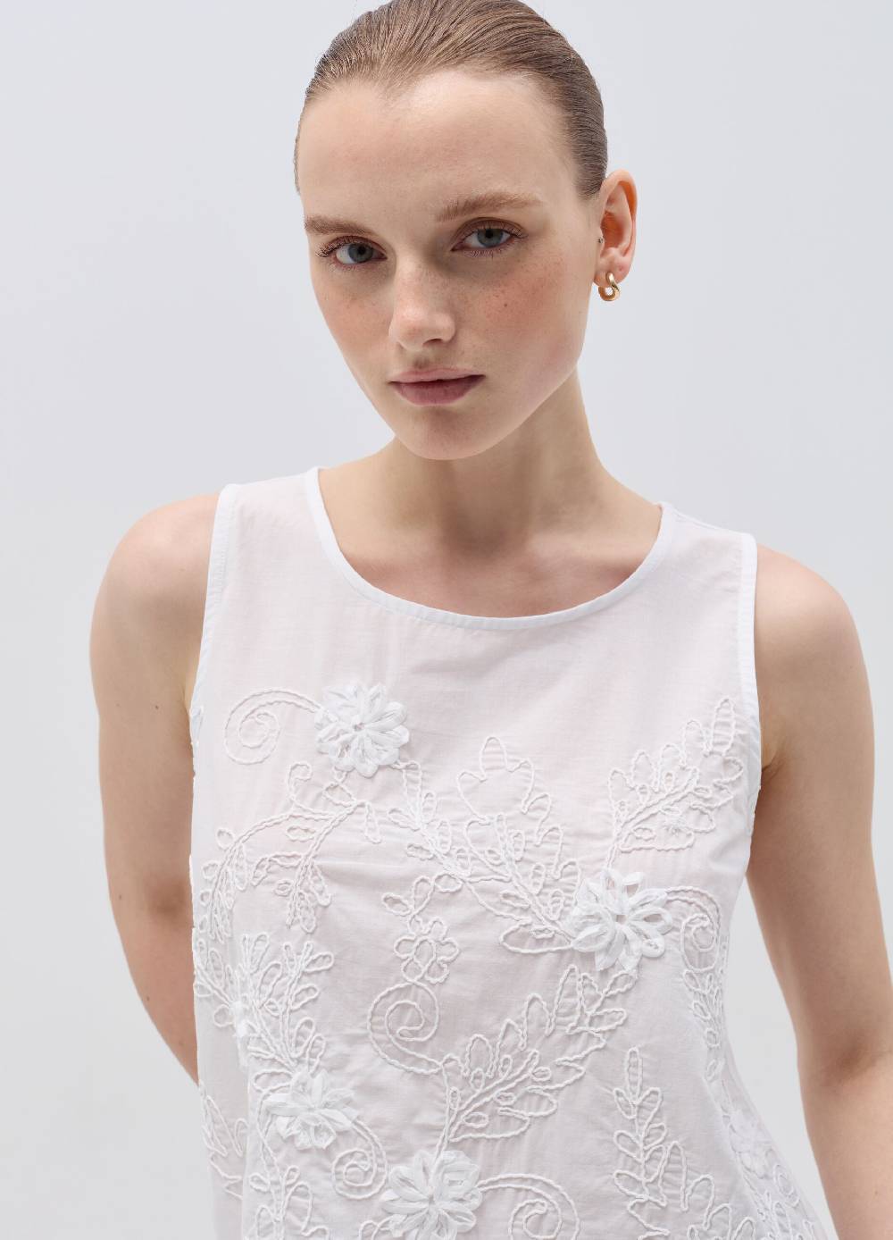 Ovs Tank top in cotone con ricamo floreale Shopping Online