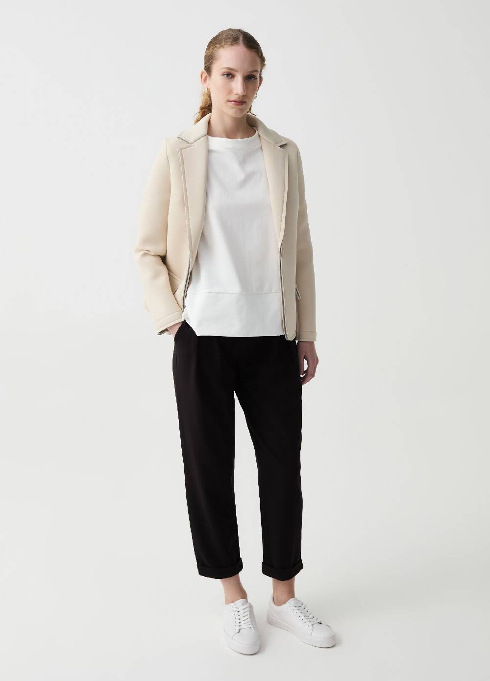 Ovs Joggers crop con pinces e risvolti Sconto