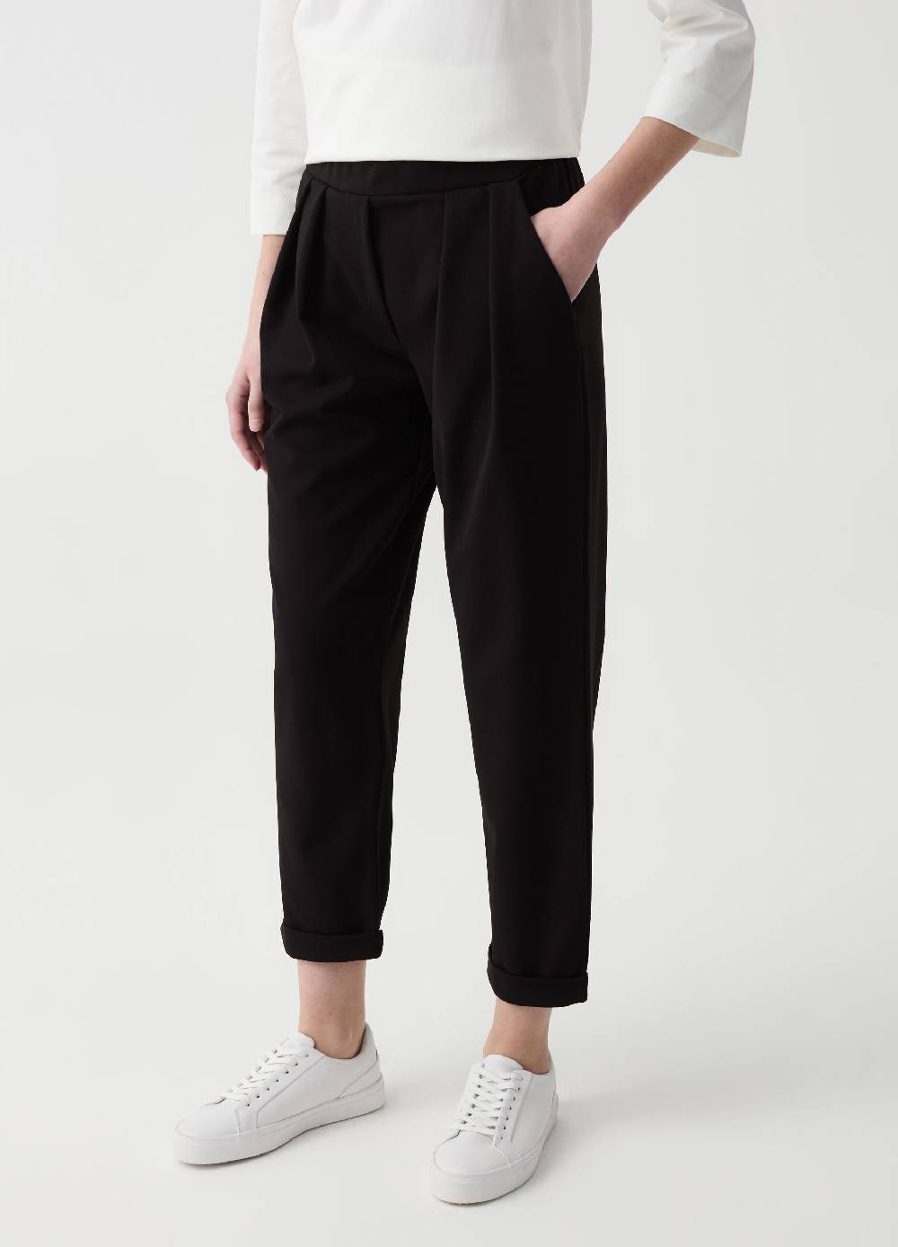 Ovs Joggers crop con pinces e risvolti Sconto