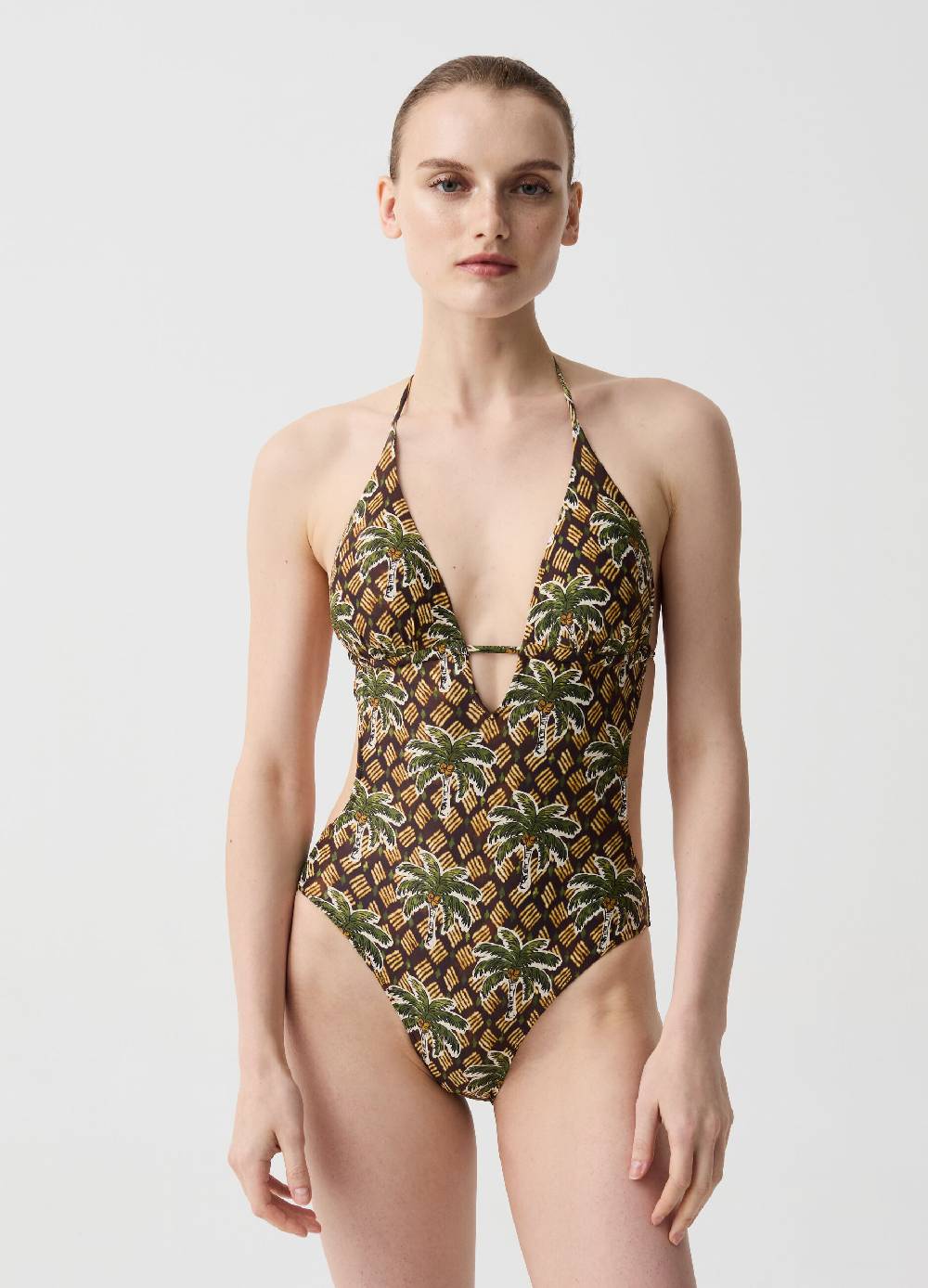 Ovs Costume intero con stampa palme Spedizione gratuita