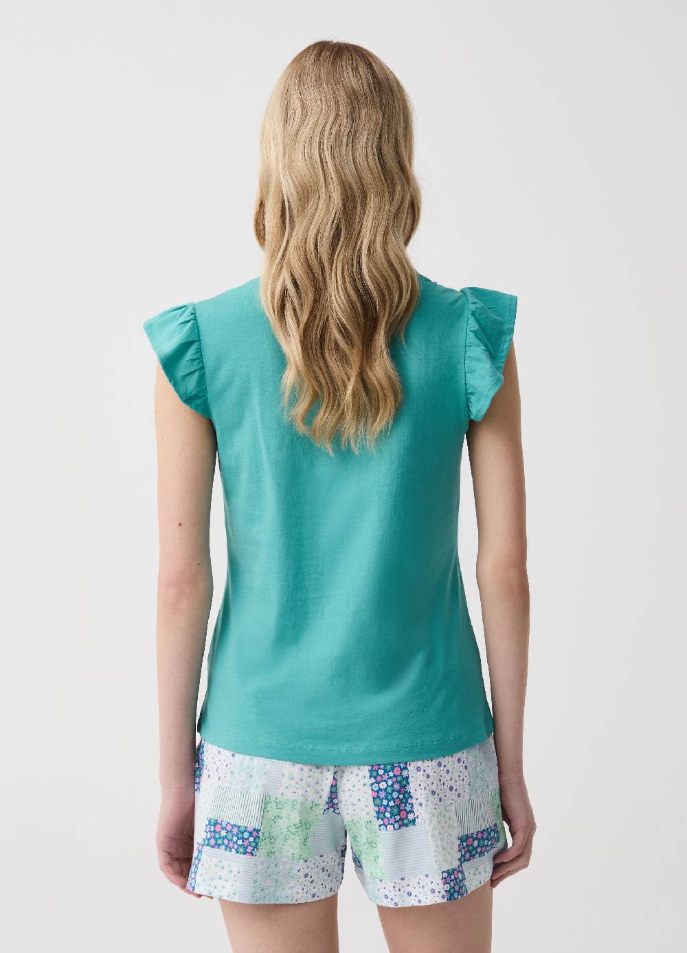 Ovs Pigiama corto con volant stampa patchwork Shopping online
