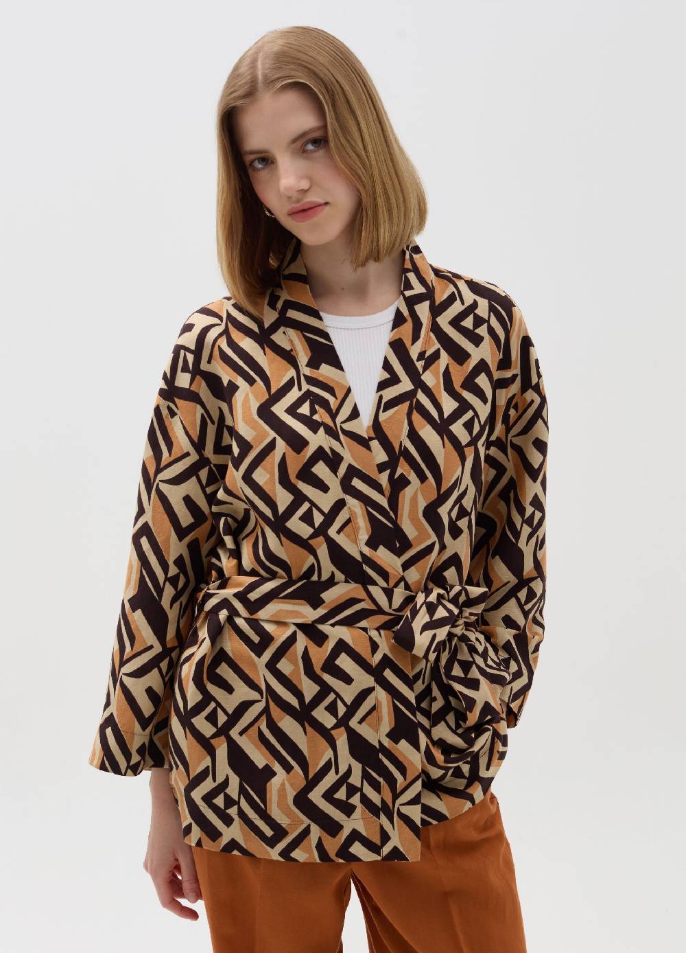 Ovs Blazer stampato con cintura Cyber Monday