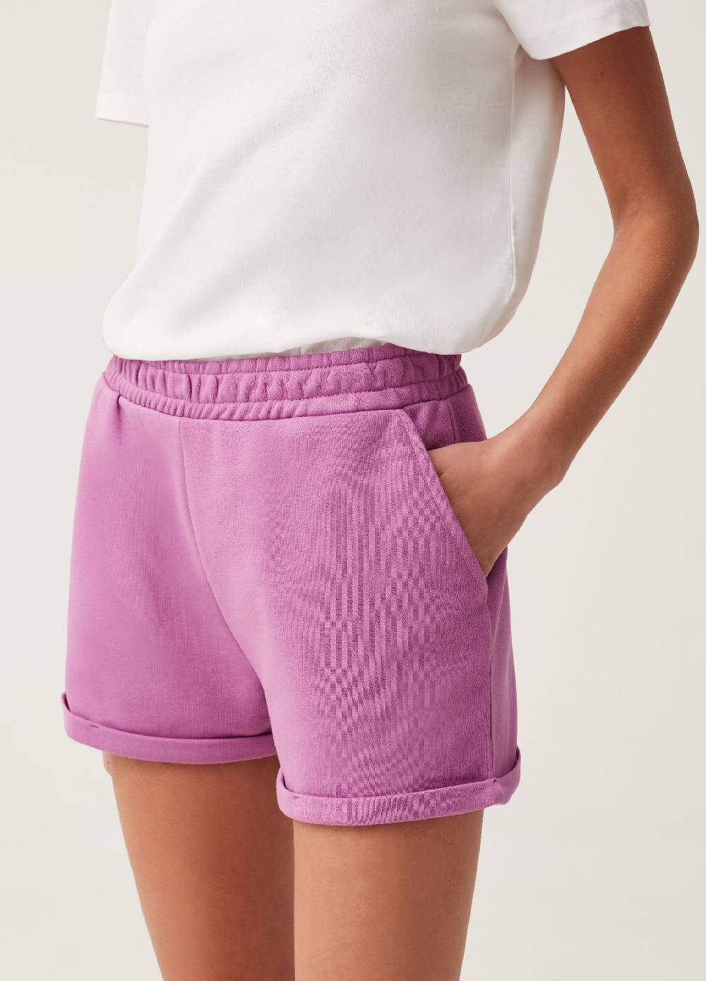 Ovs Shorts Fitness in French Terry con risvolti Offerta Giorno del Papà
