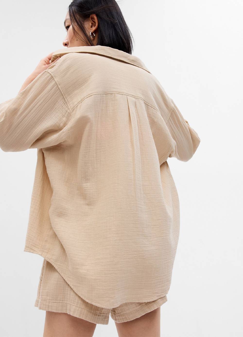 Ovs Camicia oversize in garza effetto crinkle Offerta migliore