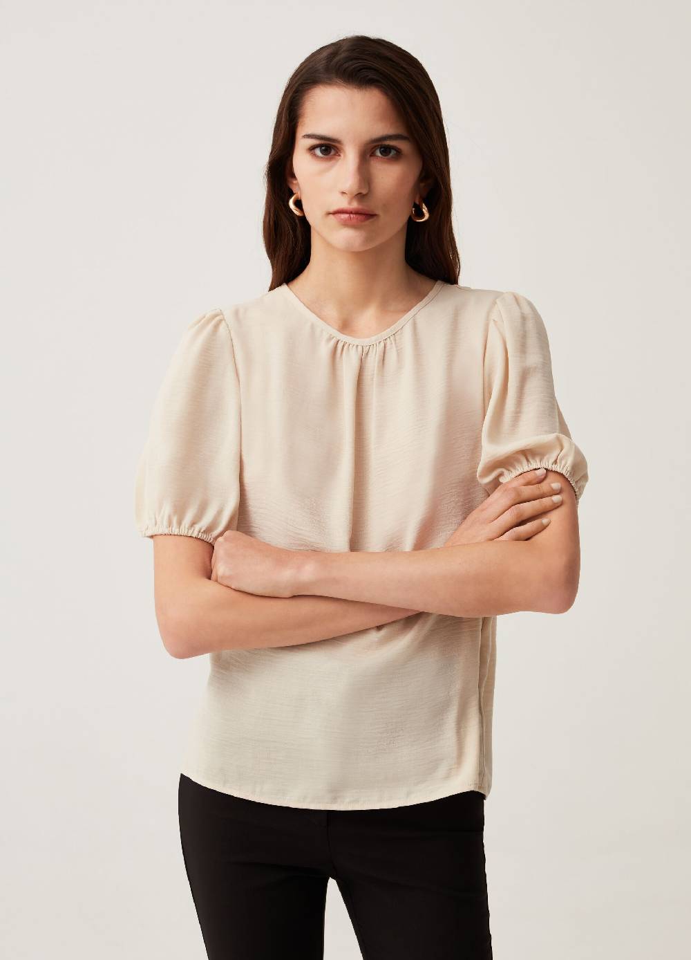 Ovs Blusa in crêpe con maniche a palloncino Offerte speciali