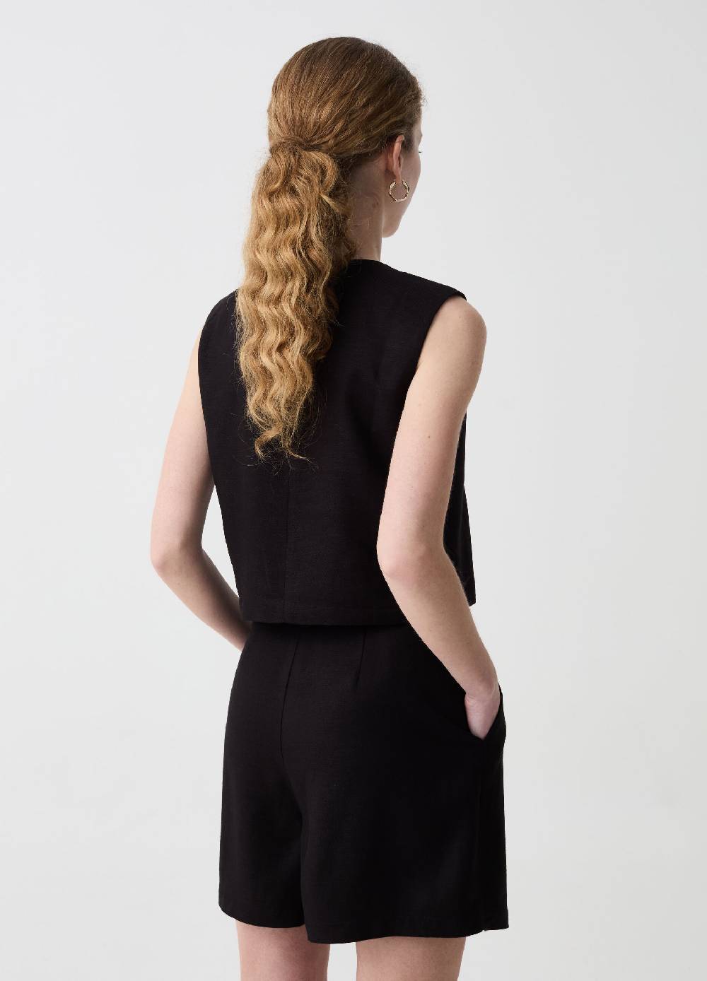 Ovs Gilet in viscosa e lino con scollo a V Latest stili