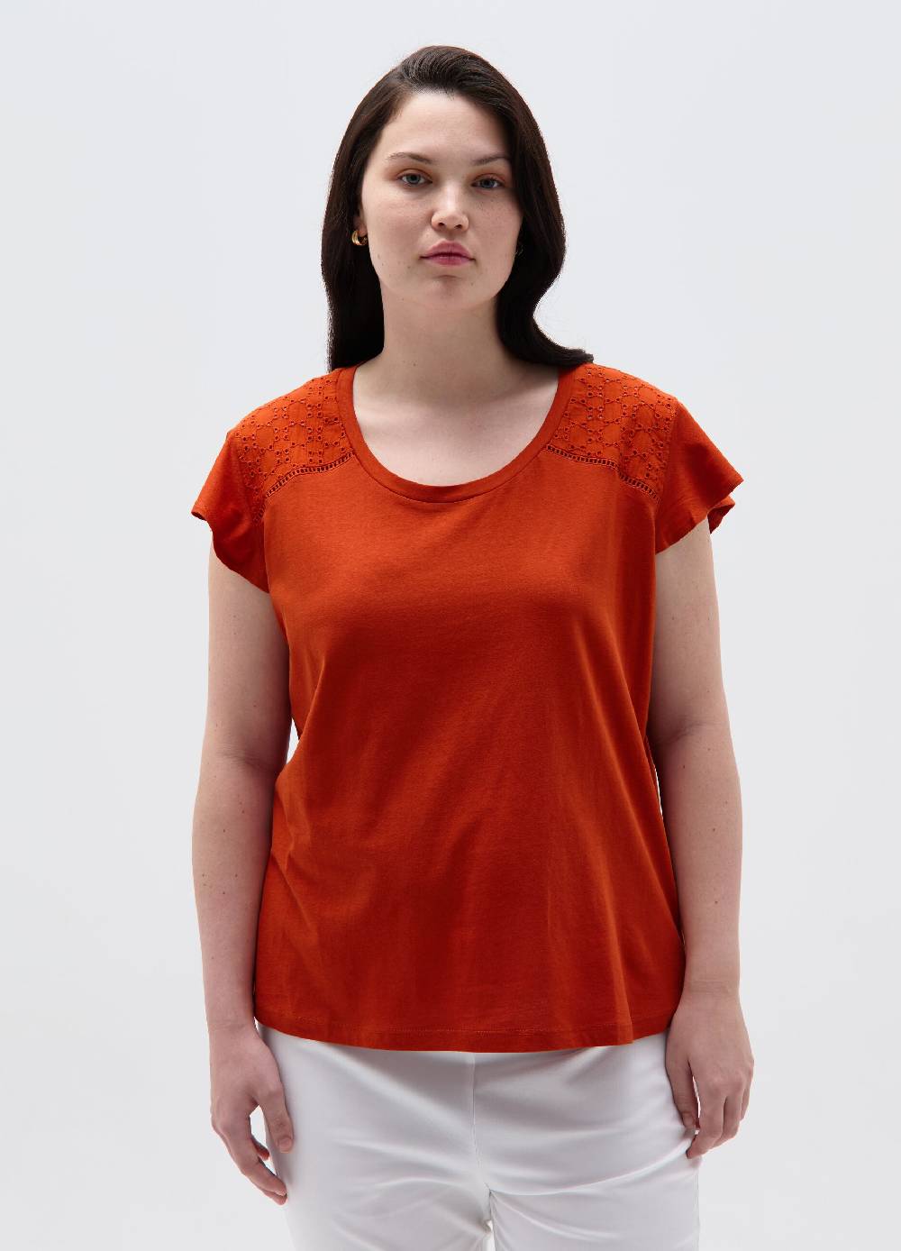 Ovs T-shirt con inserto in sangallo Curvy Ultimi due giorni