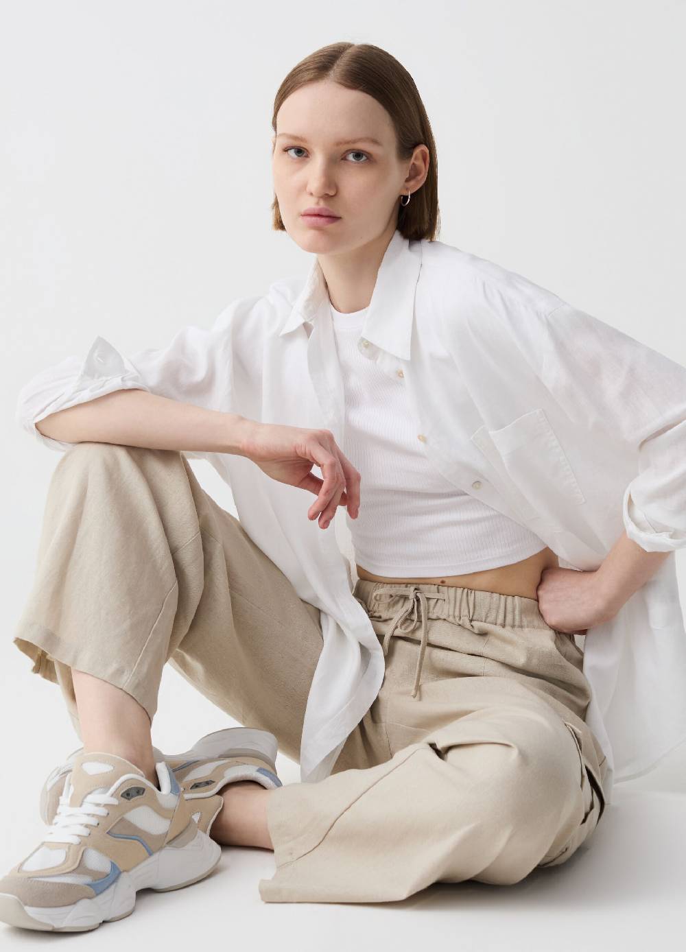 Ovs Camicia over in lino e viscosa con tasca Fino al 65% di sconto