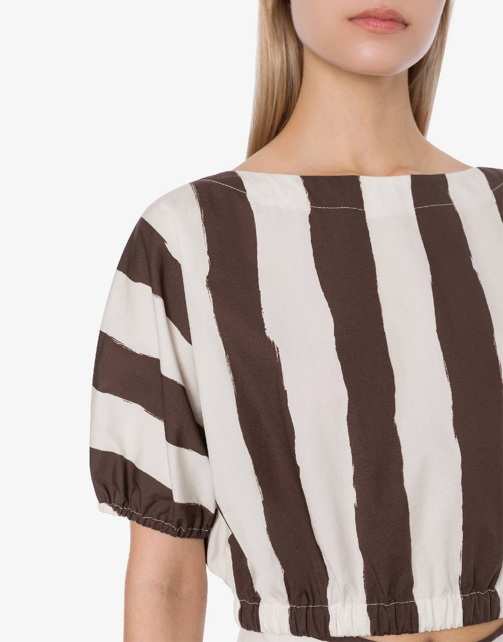 Philosophy Di Lorenzo Serafini Blusa crop a righe in cotone stretch Hotsell
