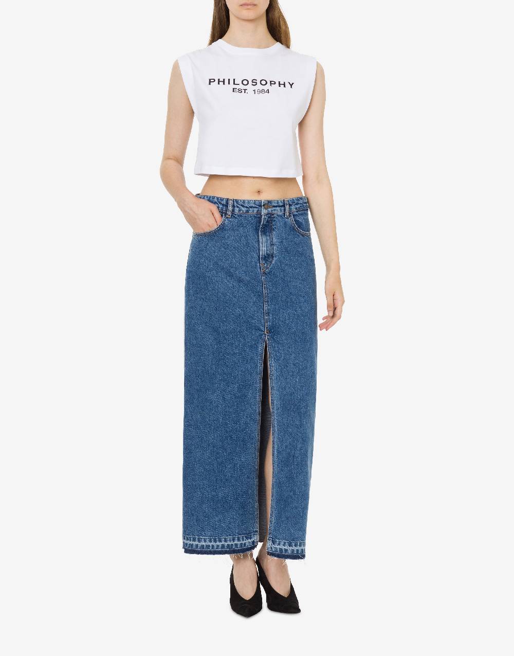Philosophy Di Lorenzo Serafini Top crop in jersey con logo Negozi Online