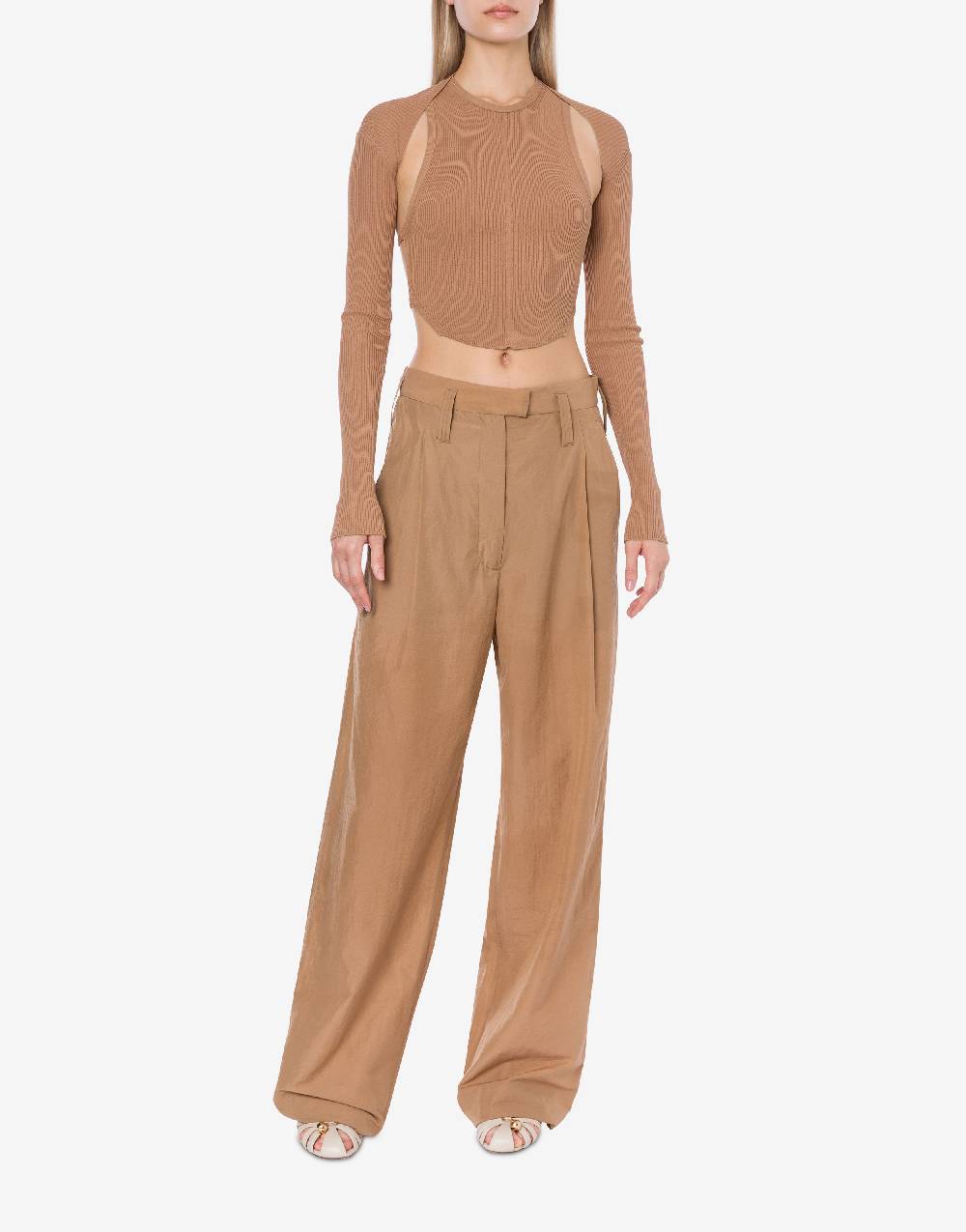 Philosophy Di Lorenzo Serafini Top crop a costine stretch con piercing Italia