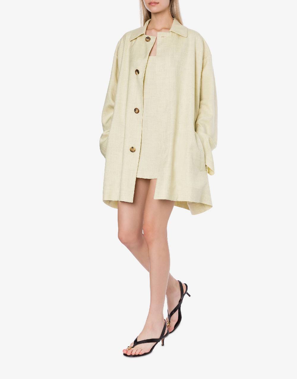 Philosophy Di Lorenzo Serafini Cappotto leggero in tela di misto lino Negozi Online