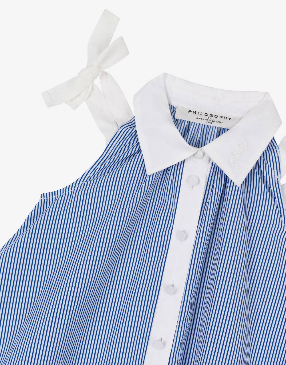 Philosophy Di Lorenzo Serafini Kids abito in popeline rigato con fiocchi Negozi Online