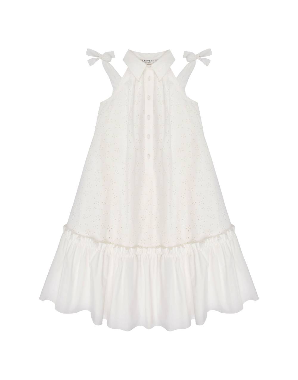 Philosophy Di Lorenzo Serafini Kids abito ad A in cotone con motivo floreale Consegna Veloce