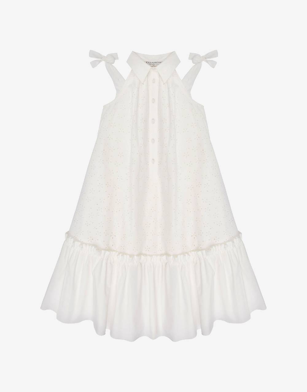 Philosophy Di Lorenzo Serafini Kids abito ad A in cotone con motivo floreale Consegna Veloce