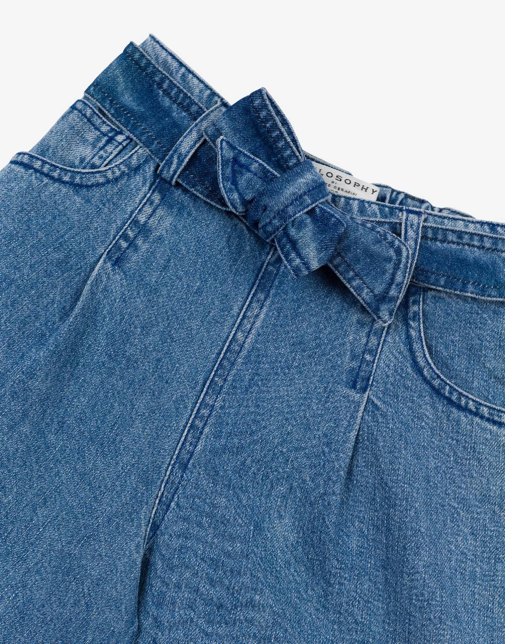 Philosophy Di Lorenzo Serafini Kids short in denim con patch 'doppia P' Prezzo Ridotto