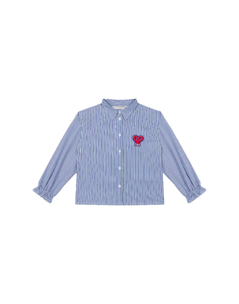 Philosophy Di Lorenzo Serafini Kids camicia in popeline rigato con patch 'doppia P' Convenienza