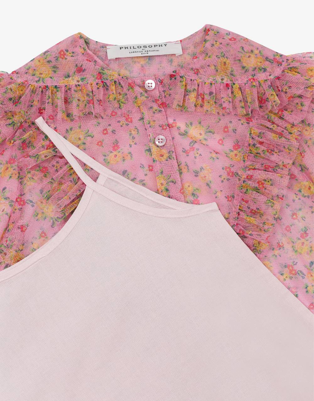 Philosophy Di Lorenzo Serafini Kids camicia in tulle con stampa fiori Offerta