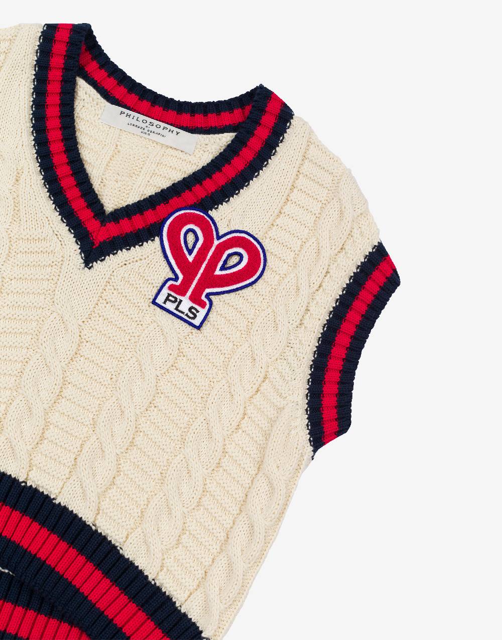 Philosophy Di Lorenzo Serafini Kids gilet in maglia con patch 'doppia P' Vendita Calda