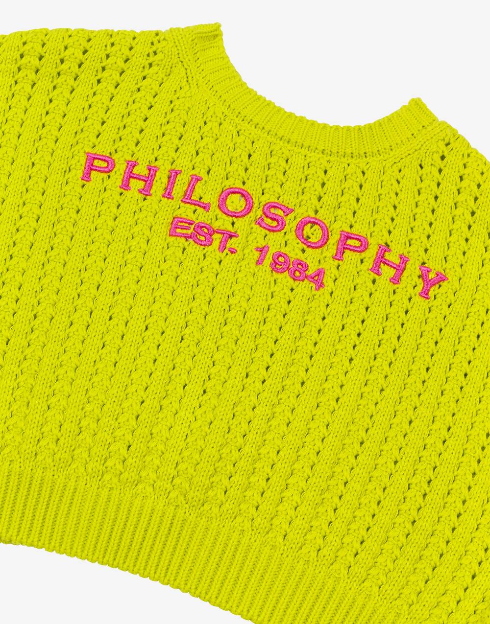Philosophy Di Lorenzo Serafini Kids gilet in maglia con ricamo logo Vendita Economica