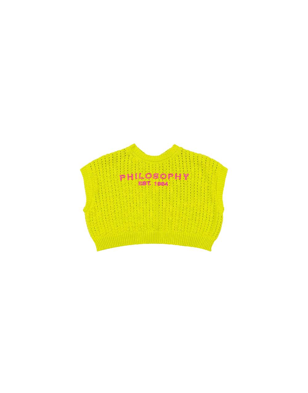 Philosophy Di Lorenzo Serafini Kids gilet in maglia con ricamo logo Vendita Economica
