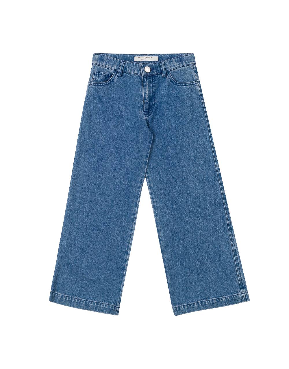Philosophy Di Lorenzo Serafini Kids pantalone in denim con patch 'doppia P' I Più Venduti