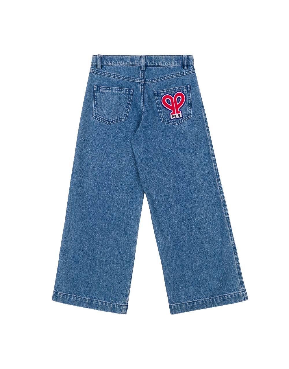 Philosophy Di Lorenzo Serafini Kids pantalone in denim con patch 'doppia P' I Più Venduti